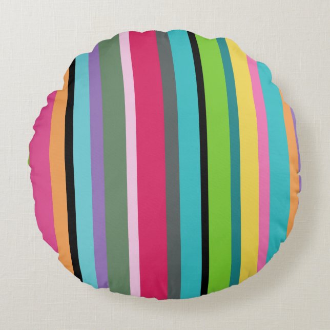 Summer Stripes Round Pillow (Front)
