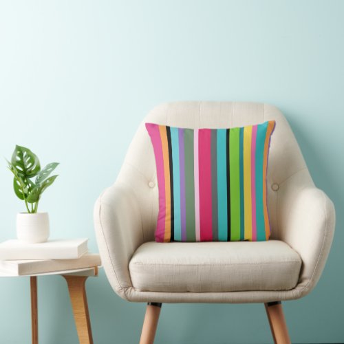 Summer Stripes Throw Pillow