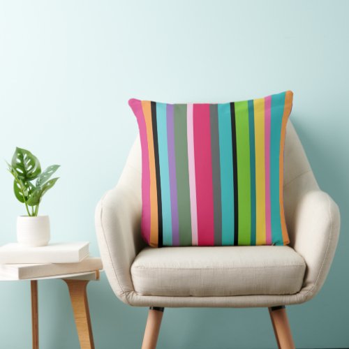 Summer Stripes Throw Pillow