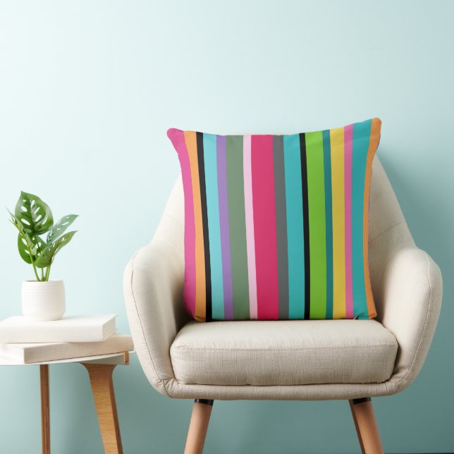 Summer Stripes Throw Pillow (Chair)