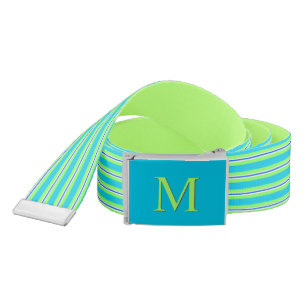 Summer stripes - turquoise and lime green belt