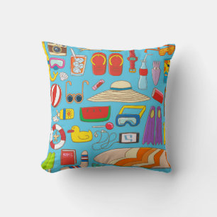 Summer stuff collection item for summer time at th throw pillow