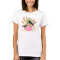Summer Style Birds in Flower Garden Gray T-Shirt