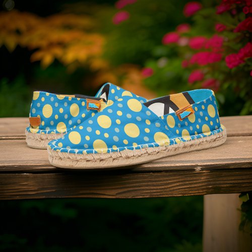 Summer Style Blue Yellow Polka Dot Beach Flair Espadrilles