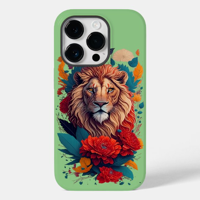 Summer style Lion, floral Case-Mate iPhone Case (Back)