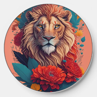 Summer style Lion, floral Wireless Charger
