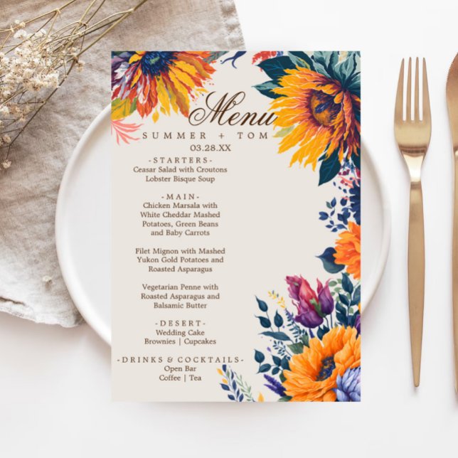 Summer Style modern stylish Wedding Menu (Creator Uploaded)