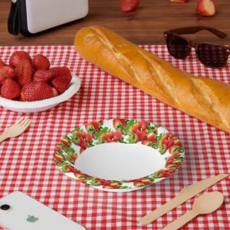 Summer Style Strawberry  Paper Bowls