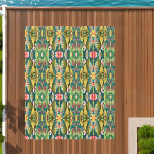 Summer style tropical theme inspired modern outdoor rug