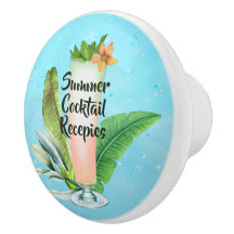 Summer style Watercolor cocktails leaves custom