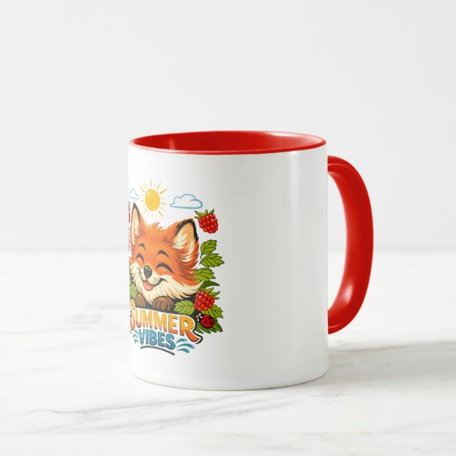 Summer-style with a fox design mug (Front Right)