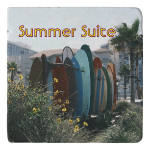 Summer Suite Surfboards & Palm Trees Trivet