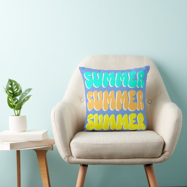 Summer Summer Summer  Retro  Throw Pillow (Chair)