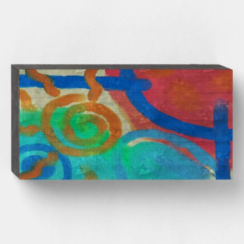 Summer Sun Abstract Digital Painting Wooden Box Sign