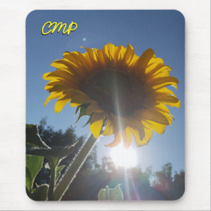 Summer Sun and Sunflower with your Initials Mouse Pad