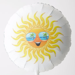 Summer Sun Cartoon with Sunglasses  Balloon