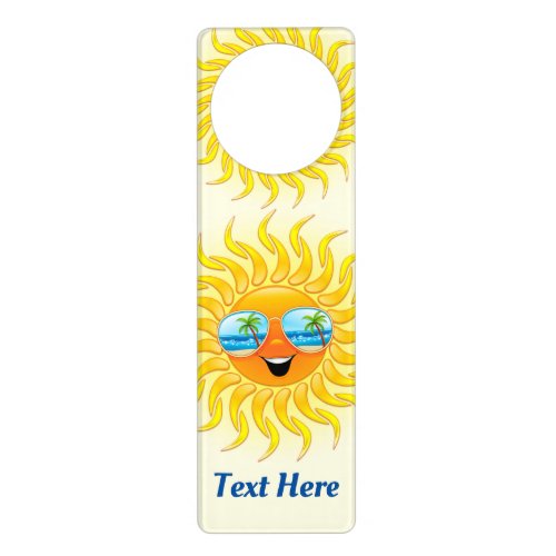 Summer Sun Cartoon with Sunglasses  Door Hanger