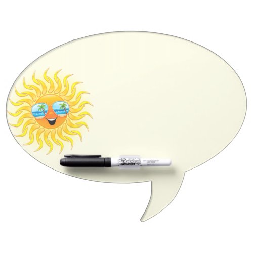 Summer Sun Cartoon with Sunglasses  Dry Erase Board
