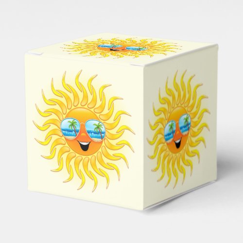 Summer Sun Cartoon with Sunglasses  Favor Boxes