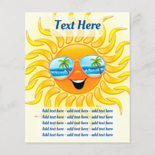 Summer Sun Cartoon with Sunglasses Flyer