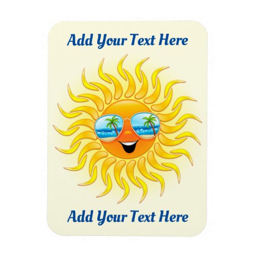 Summer Sun Cartoon with Sunglasses  Magnet