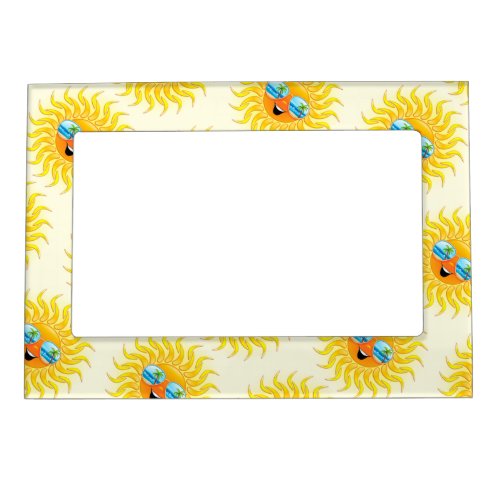 Summer Sun Cartoon with Sunglasses  Magnetic Frame