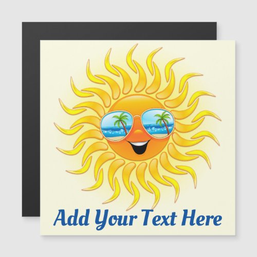 Summer Sun Cartoon with Sunglasses  Magnetic Invitation