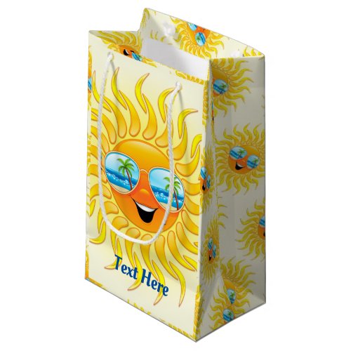 Summer Sun Cartoon with Sunglasses  Small Gift Bag