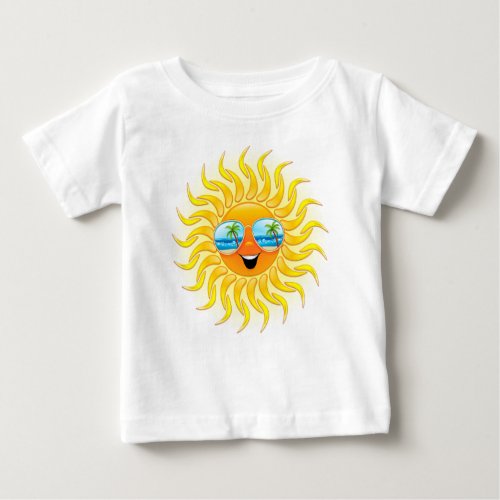 Summer Sun Cartoon with Sunglasses t_shirt