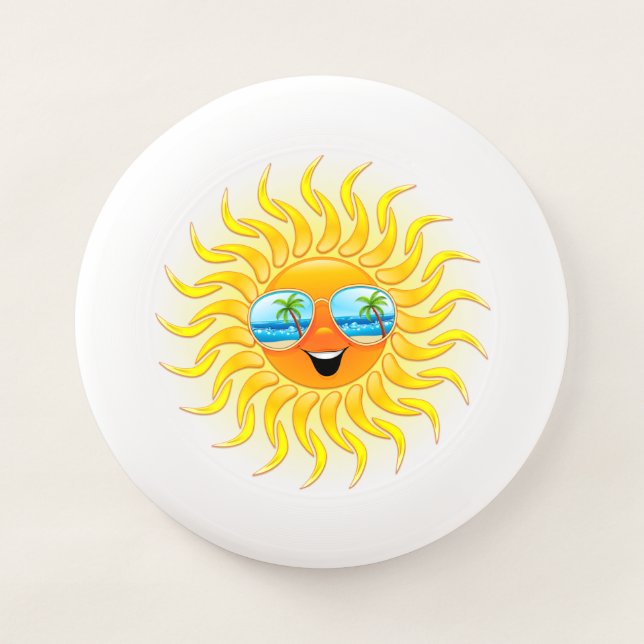 Summer Sun Cartoon with Sunglasses  Wham-O Frisbee (Front)