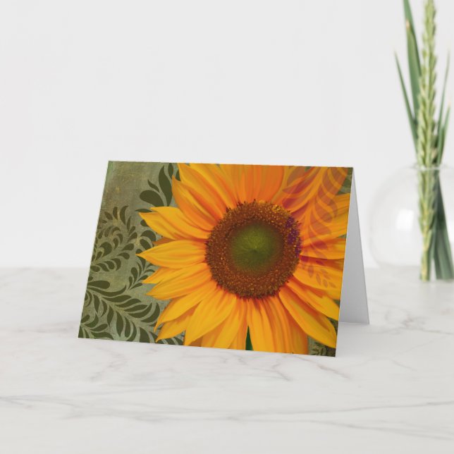Summer Sun II greeting card, sunflower gardening Card (Front)