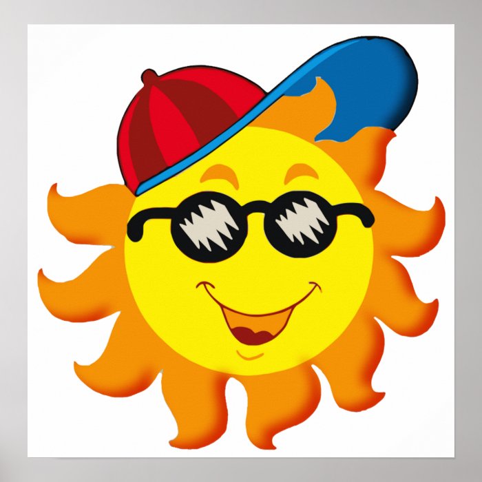 Summer Sun in Ballcap & Sunglasses Poster