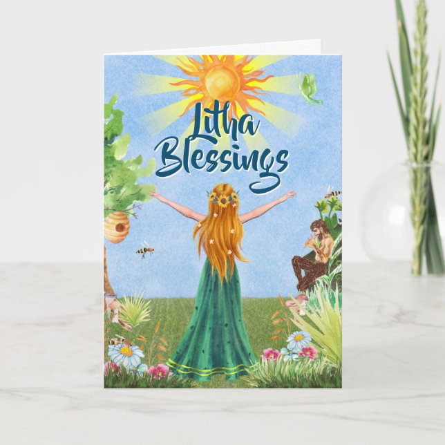 Summer Sun Litha Solstice Wicca Greeting Card (Front)