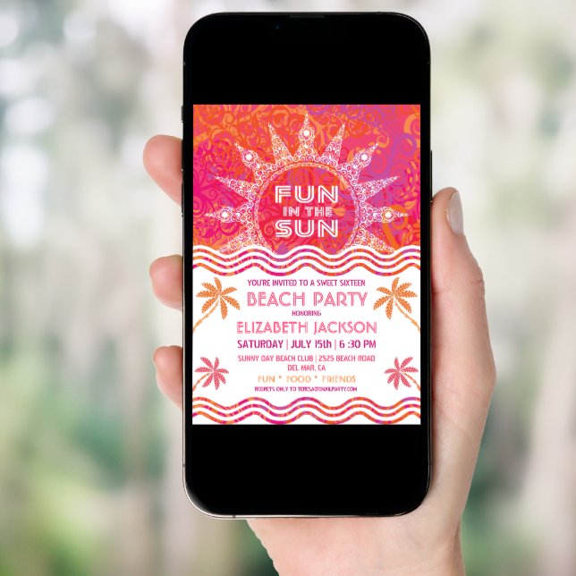 Summer Sun Party Invitation (Front Digital)