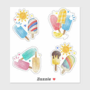Summer Sun Pastel Creamsicle, Popsicle Collection Sticker