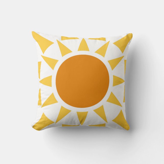 Summer Sun Reversible Throw Pillow (Front)