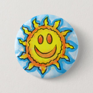Summer Sun Smile Button