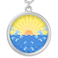 Summer Sun Summer Waves Silver Plated Necklace