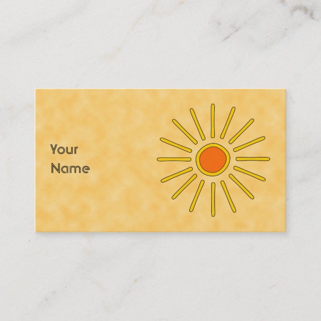 Summer sun. Warm yellow colors. Business Card (Front)