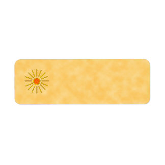 Summer sun. Warm yellow colors. Label