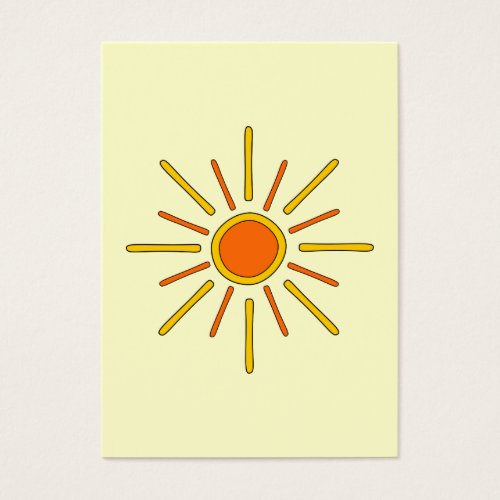 Summer sun. Yellow and orange. Business Card