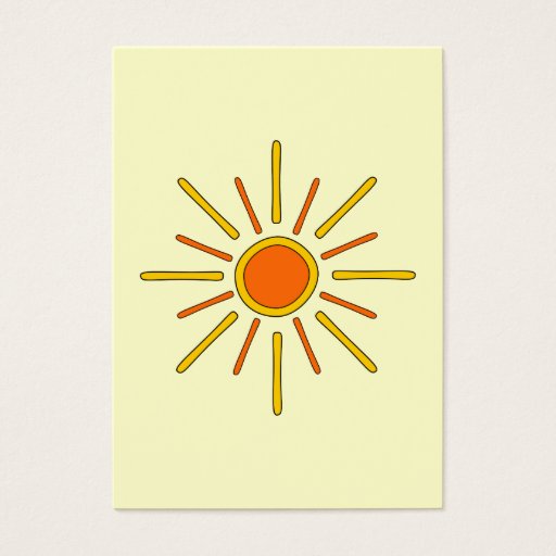 Customizable Summer sun. Yellow and orange. Business Card