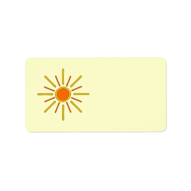 Summer sun. Yellow and orange. Label (Front)