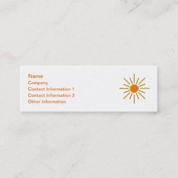 Summer Sun. Yellow And Orange. Mini Business Card by Graphics_By_Metarla at Zazzle