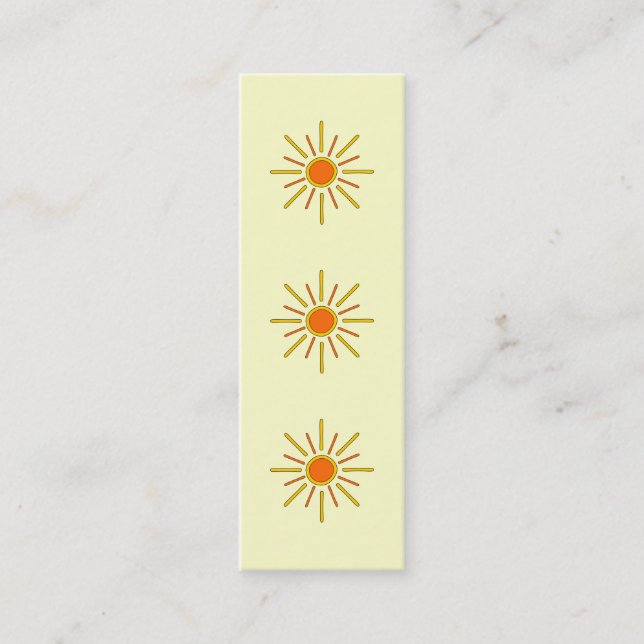 Summer sun. Yellow and orange. Mini Business Card (Front)