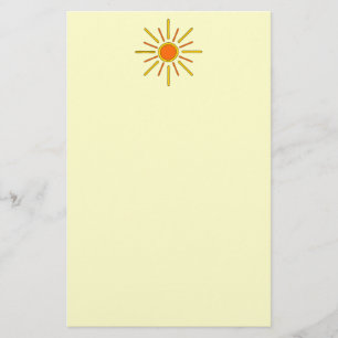Summer sun. Yellow and orange. Stationery