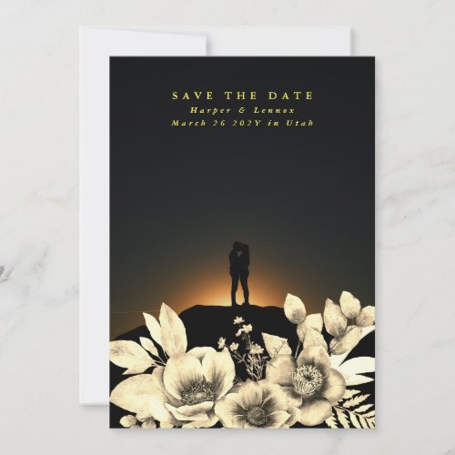 Summer Sun Yellow Bohemian Dried Watercolor Flower Save The Date