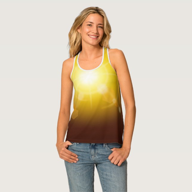 summer sunbeam yellow brown tank tops (Front Full)