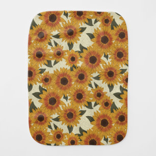Summer Sunflower Baby Burp Cloth