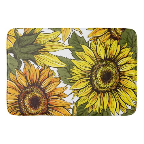 Summer Sunflower  Bath Mat